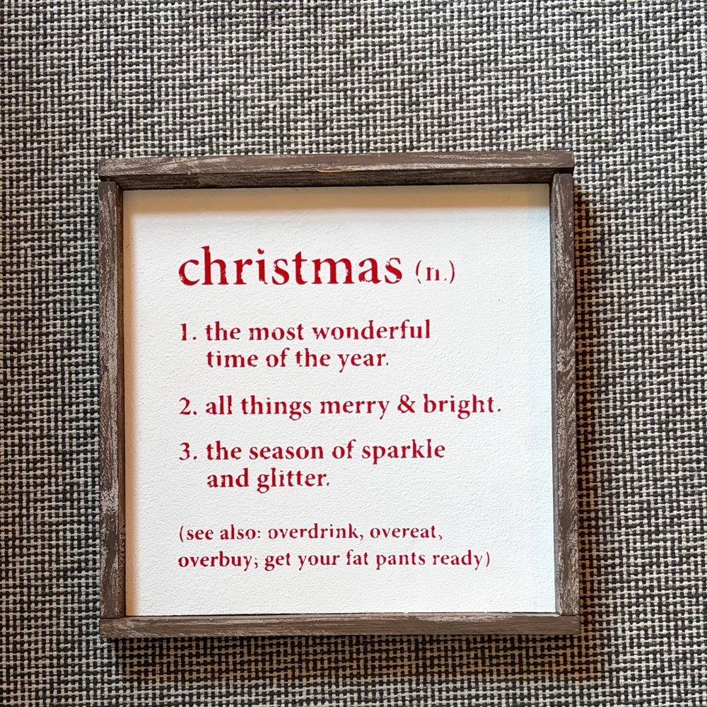 Mudpie Christmas Definition Wall Art with Red Text